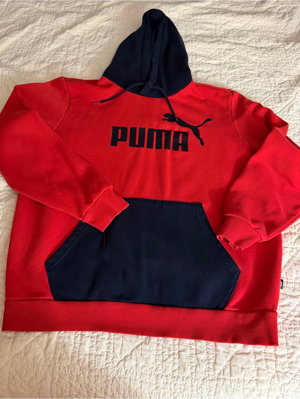 PUMA Men’s Red & Black Pullover Hoodie size medium